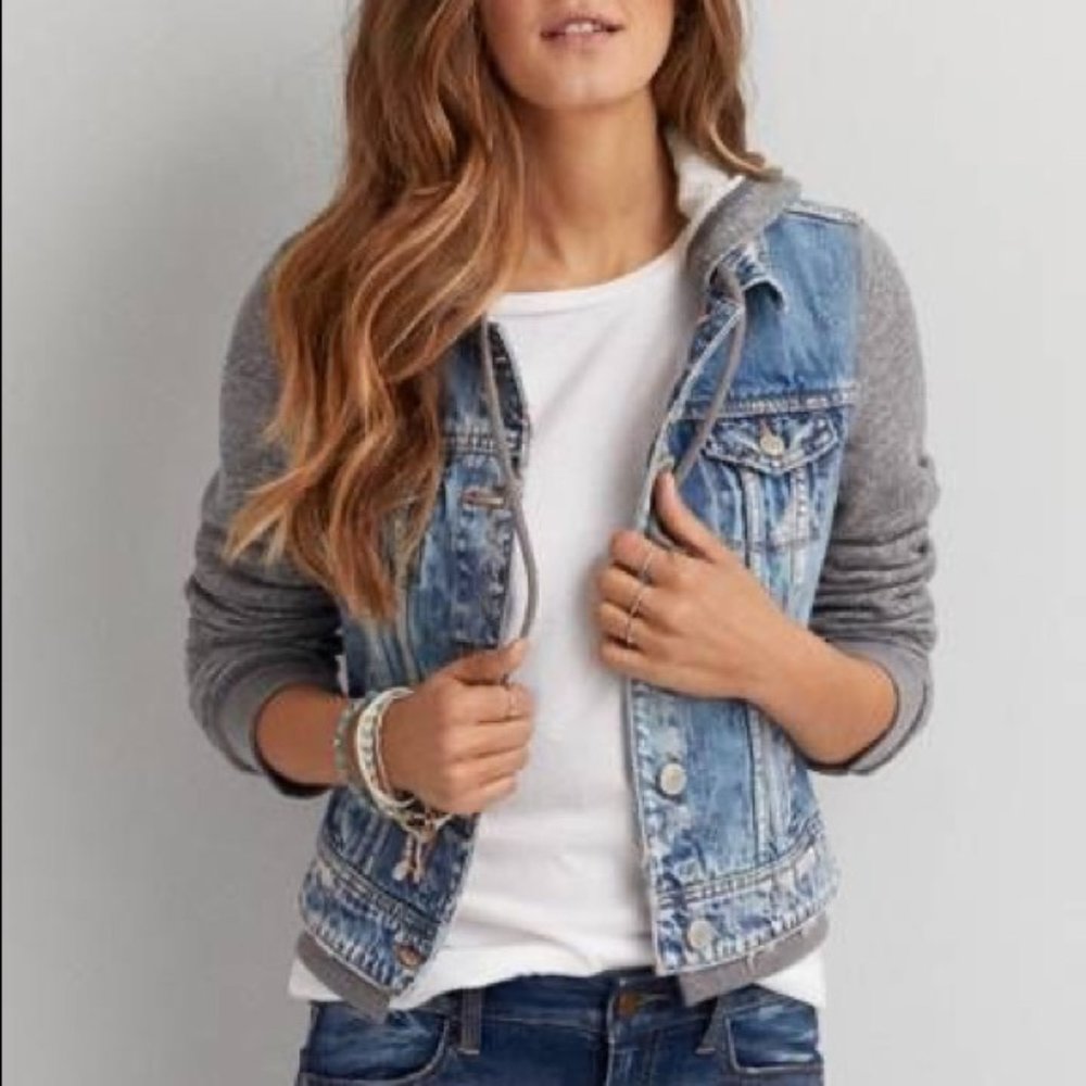 American Eagle Denim Sweater Jacket